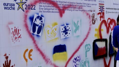 Impressionen - Europawoche 2022- Berufliche Schule Gelnhausen Graffitiergebnis der Beruflichen Schule Gelnhausen