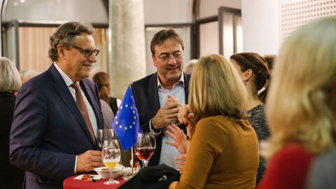 12. Europäischer Salon mit dem Kooperationspartner Belgien Gäste im Rahmen des Empfanges des 12. Europäischen Salons