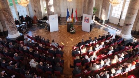 Hessischer Europaempfang am 18.09.2015 in Wiesbaden - Aufnahme vom Veranstaltungsraum des Biebricher Schlosses