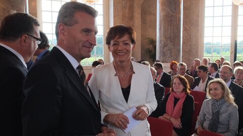 Ministerin Puttrich mit Kommissar Günther H. Oettinger