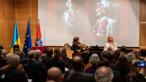 17. Europäischer Salon mit der Ukraine am 17. März 2023 Ukrainischen Künstlerinnen Katia Shostak, Olena Romaniv, Naina Doroshenko, Oleksandra Chekalenko sowie Ninel Menshchikova