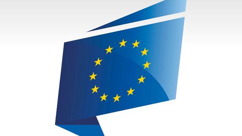 Abstrakte EU-Flagge, blaue Farbe mit dem Sternenkreis