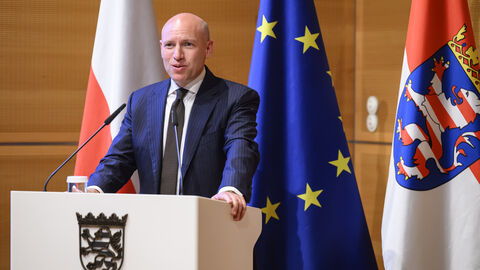 Begrüßung durch Europaminister Manfred Pentz